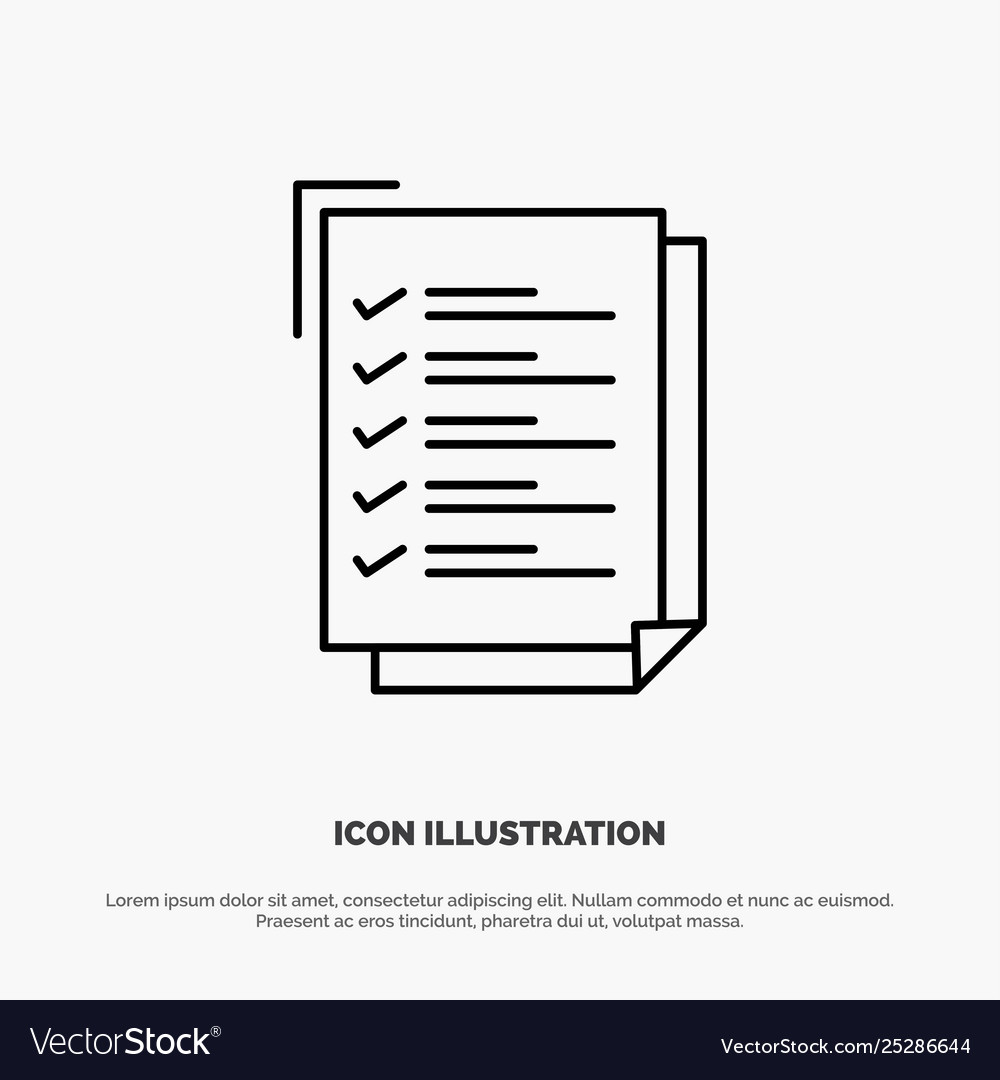 Checklist to do list work task notepad line icon vector image Checklist to do list work task notepad line icon