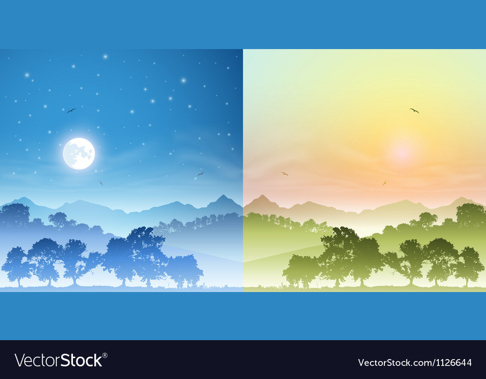 Day and Night Landscape Scenes