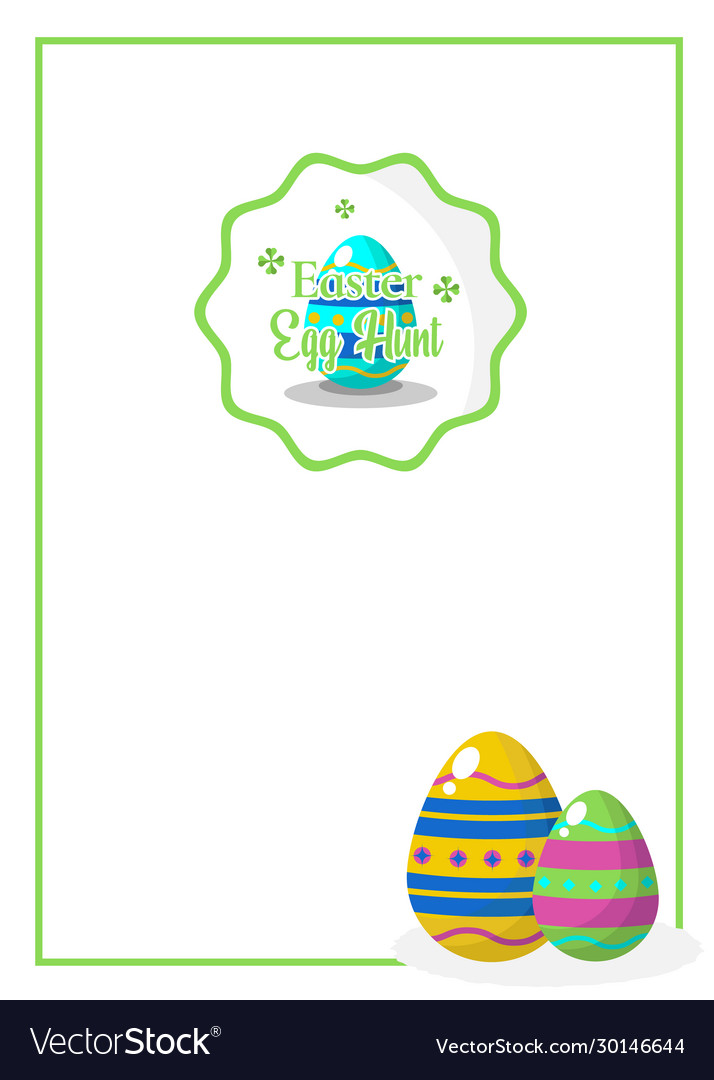 Design element frame with easter eggs vector image Design element frame with easter eggs