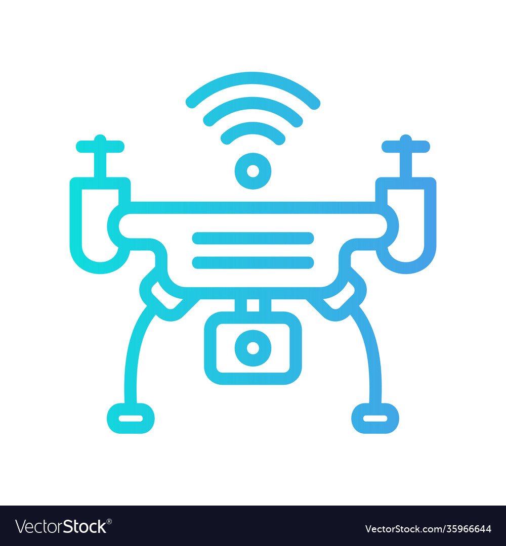 Drone icon in gradient style about internet vector image Drone icon in gradient style about internet