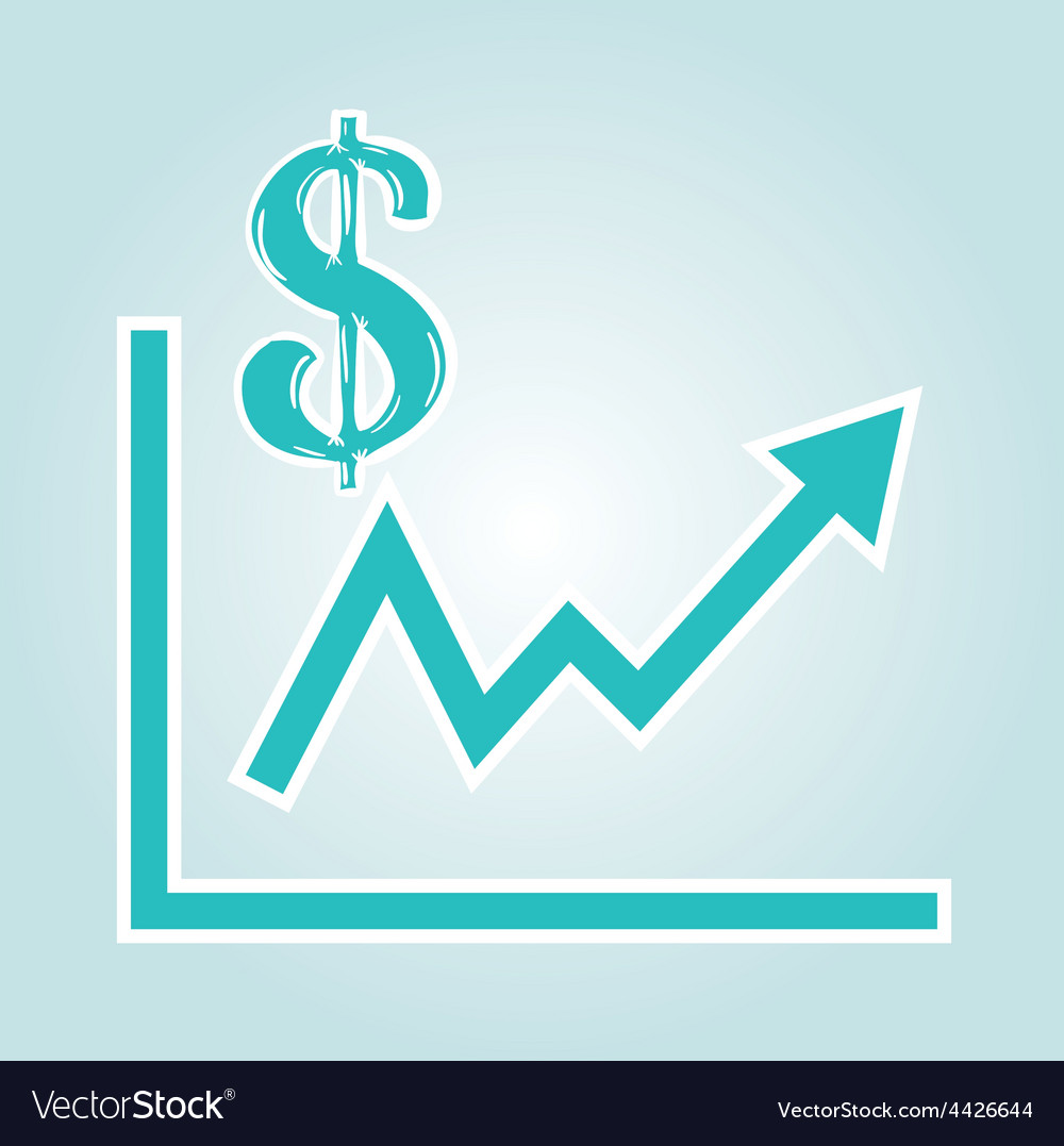 Increasing graph with dollar symbol