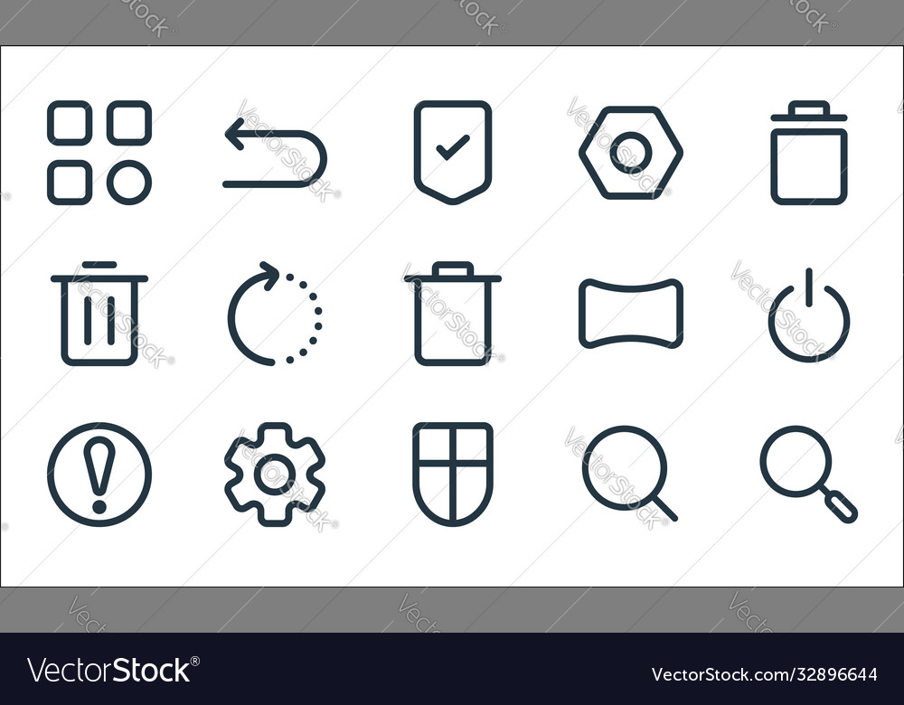 Interface line icons linear set quality vector image Interface line icons linear set quality