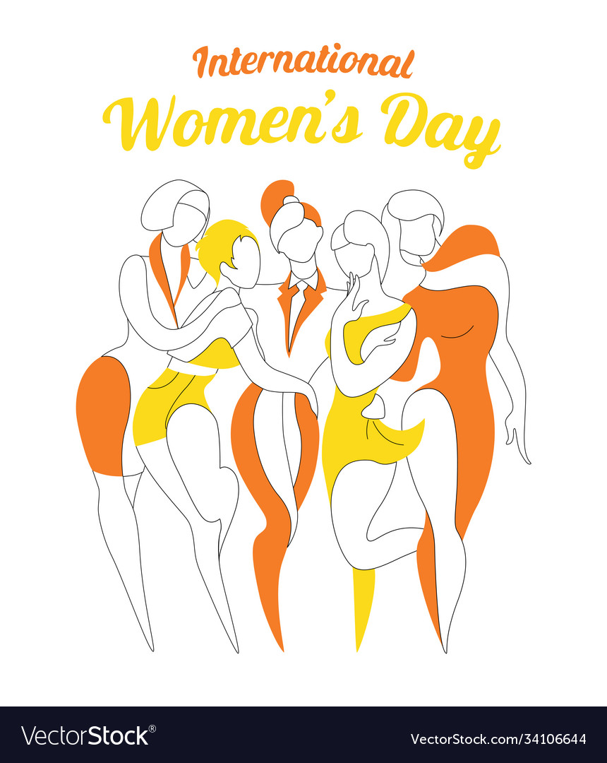 International womens day stylish woman girls Vector Image