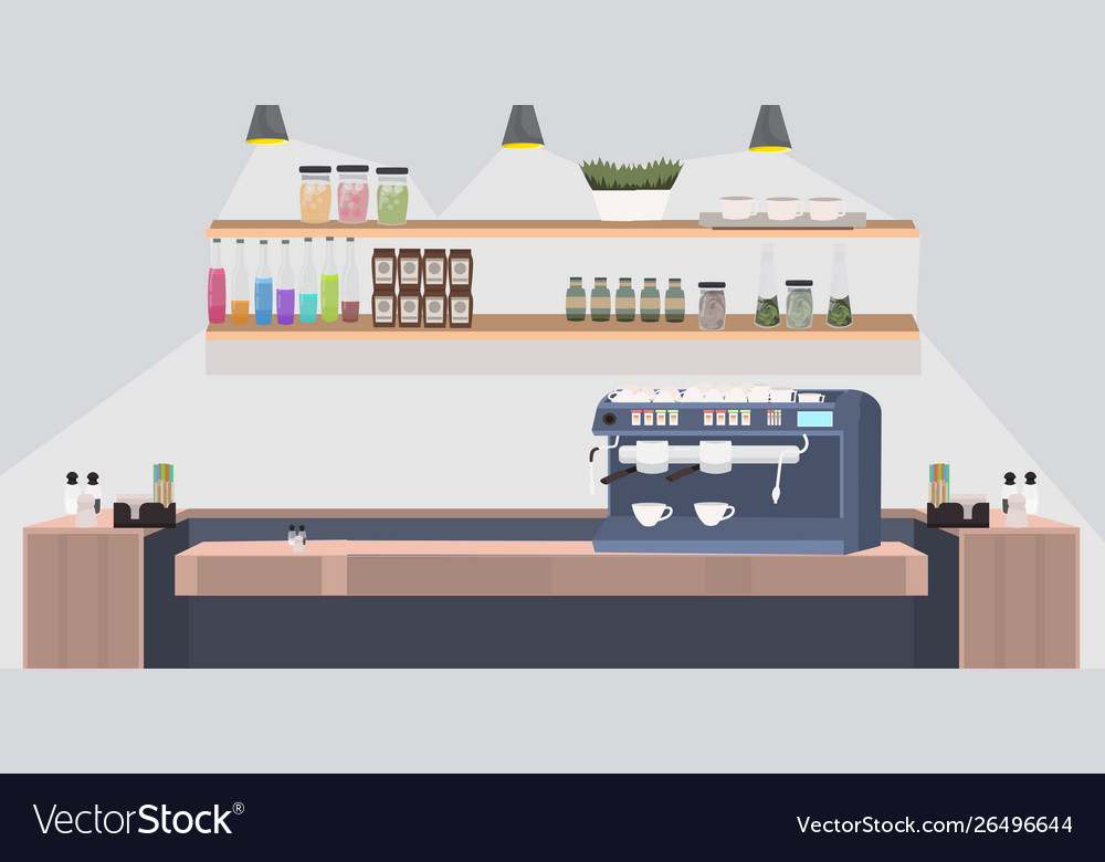 Modern Empty Cafe Counter