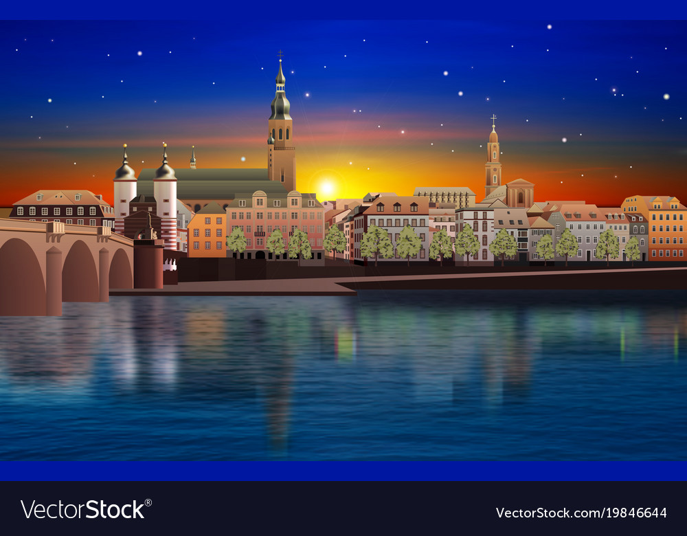 Panoramic View Of Medieval Town In Germany Vector Image panoramic-view-of-medieval-town-in-germany-vector-image