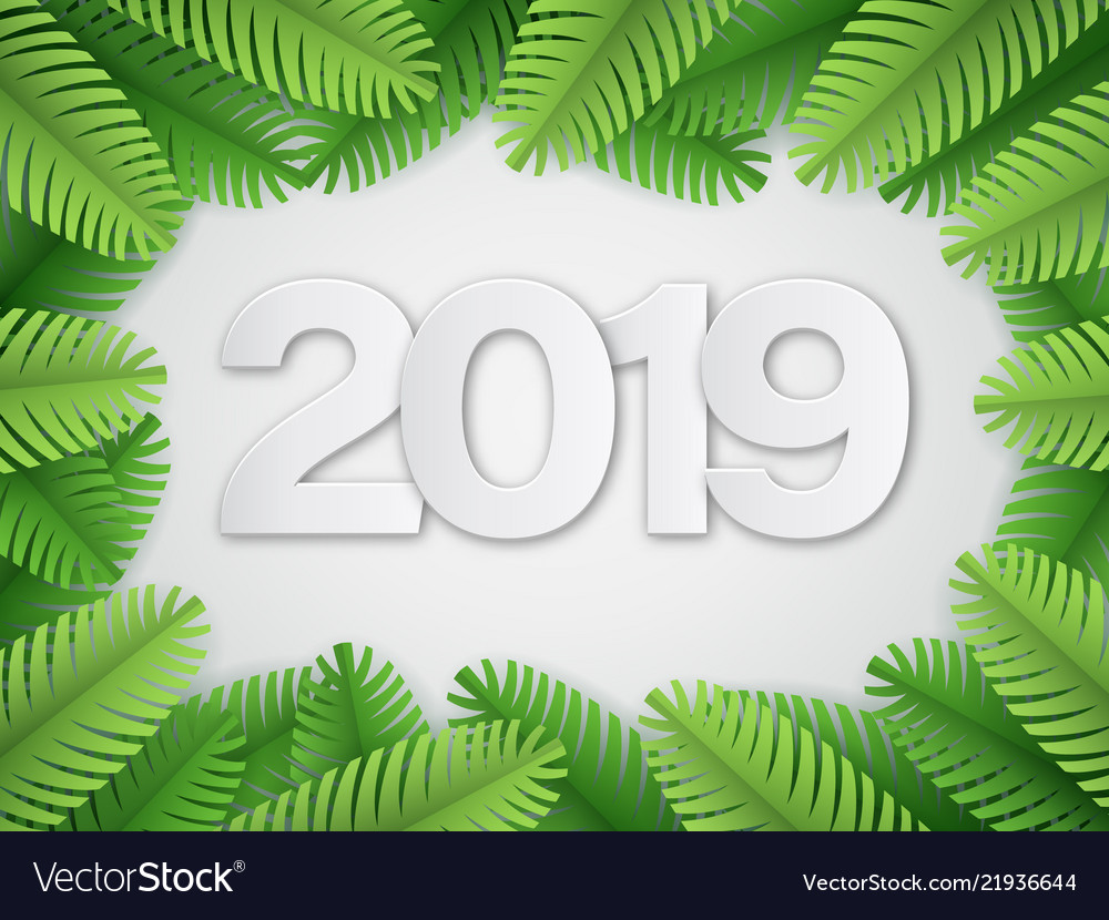 Paper cut christmas tree branches frame Royalty Free Vector