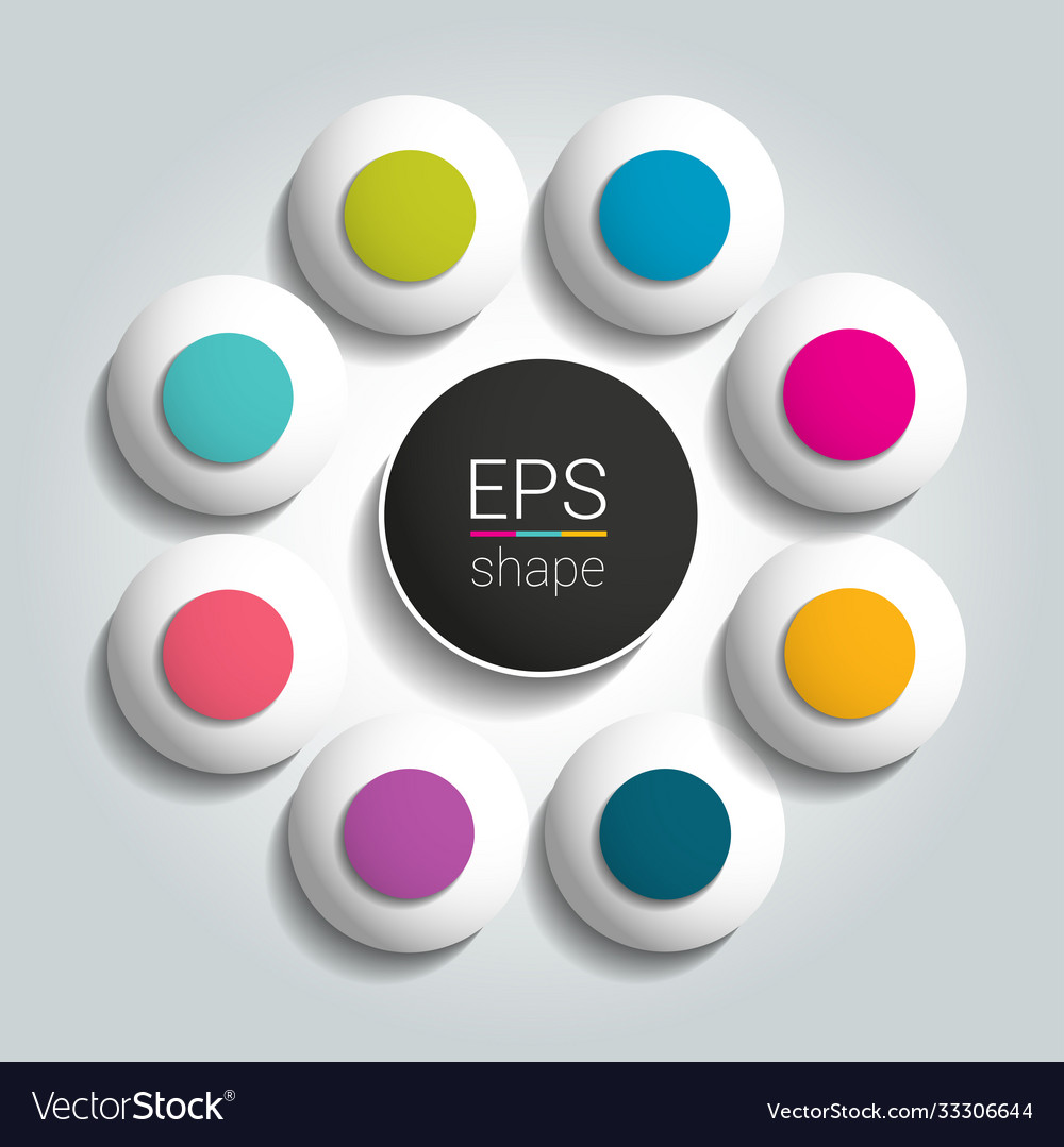 Round infographic 8 steps net flow chart diagram vector image Round infographic 8 steps net flow chart diagram