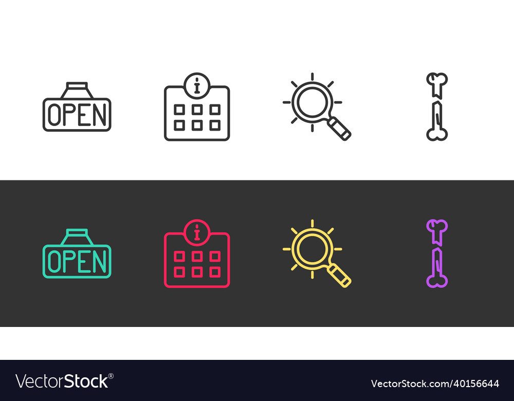 Set line hanging sign with open information