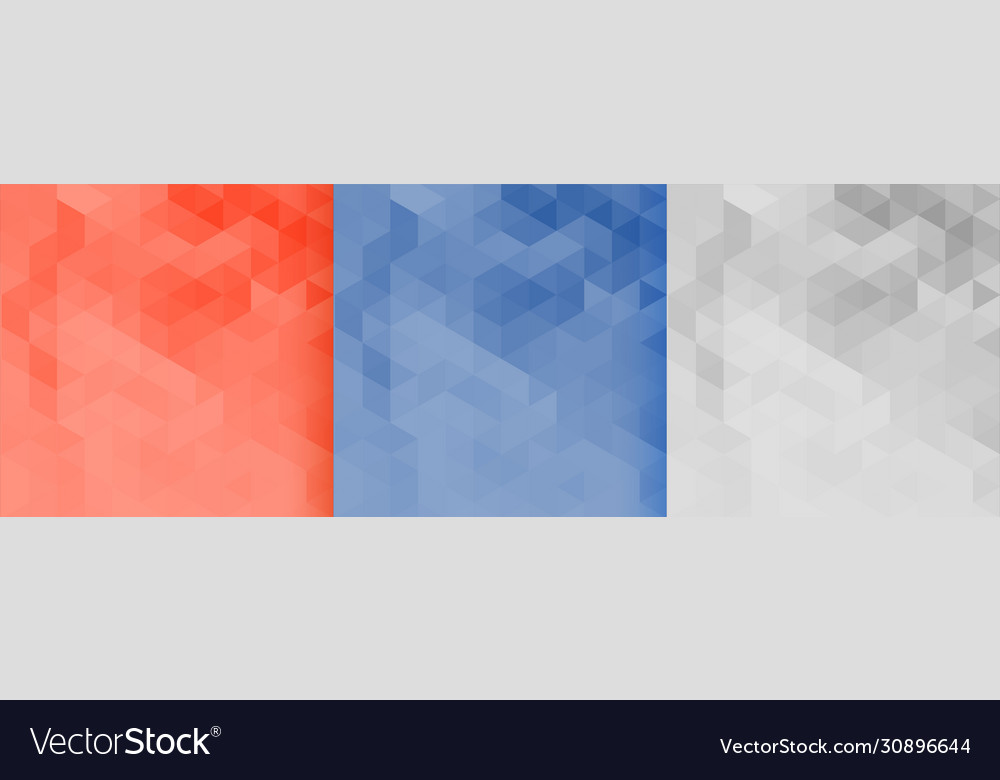 Set three triangles pattern background design