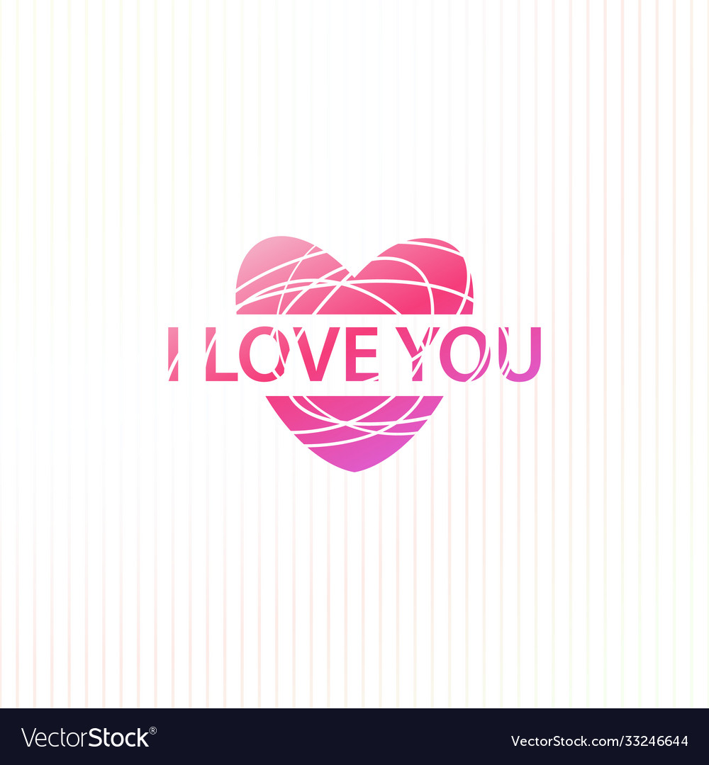 Valentines card with i love you text in heart Vector Image