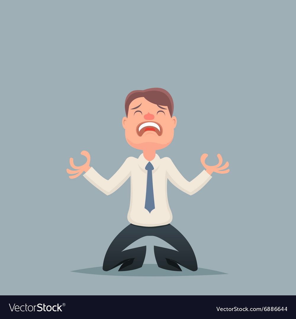 Vintage businessman despair suffer grief character