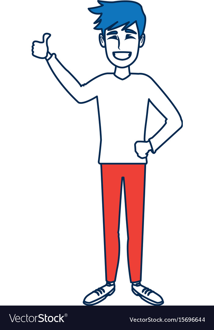 Young man standing cartoon person image Royalty Free Vector