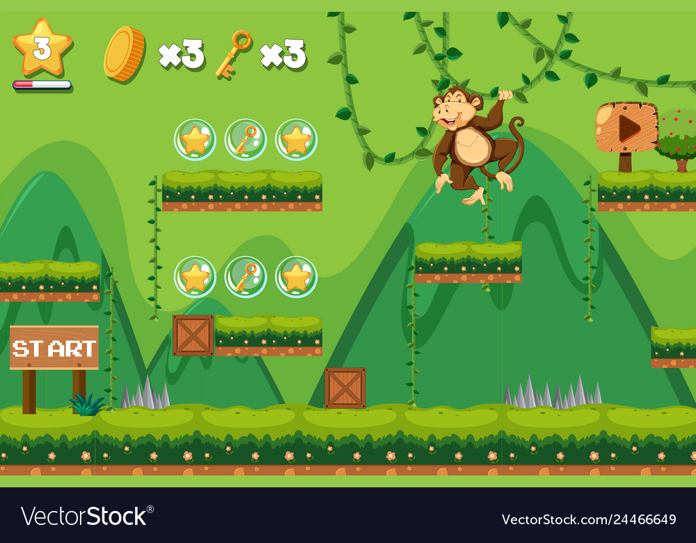 A monkey jumping game template