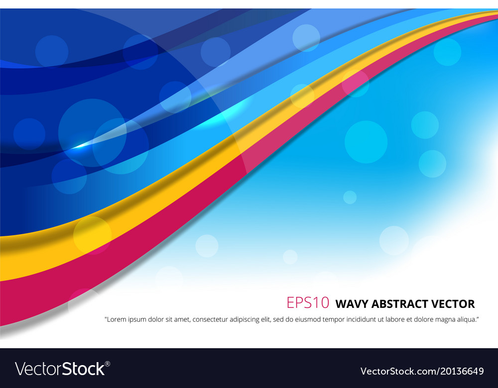 Abstract wavy background with bokeh lights