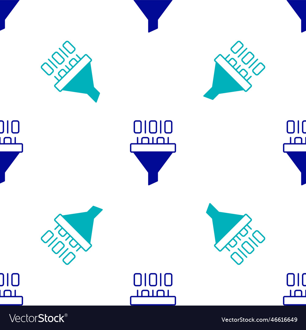Blue binary code icon isolated seamless pattern vector image Blue binary code icon isolated seamless pattern