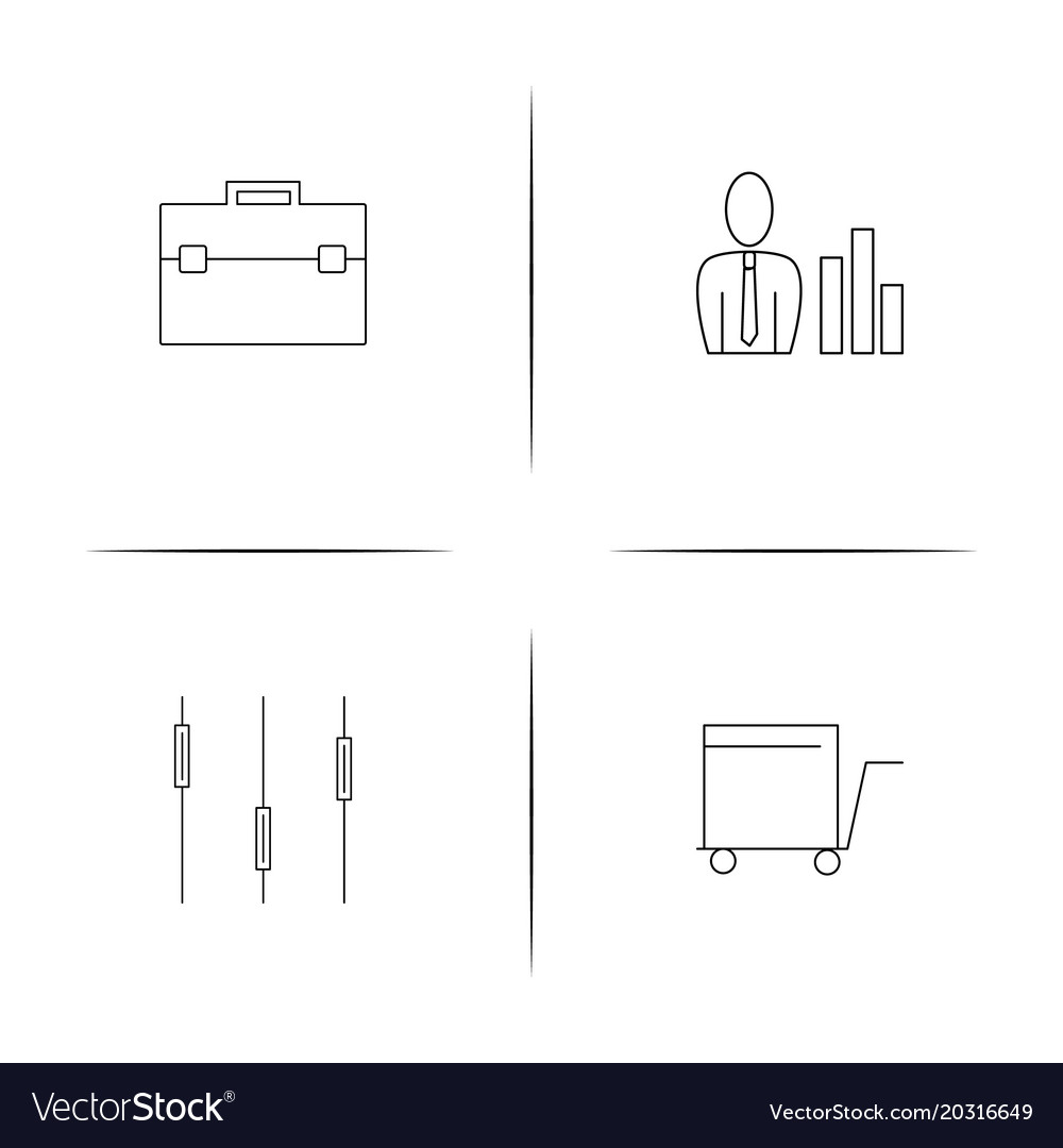 Business simple linear icon setsimple outline