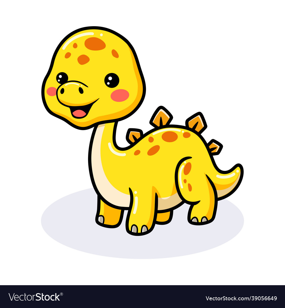 Cute little stegosaurus dinosaur cartoon Vector Image