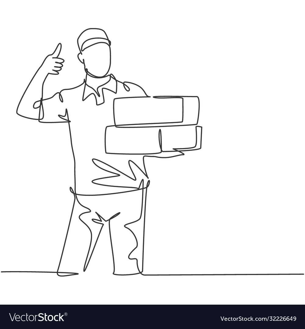 Delivery service business concept one line Vector Image