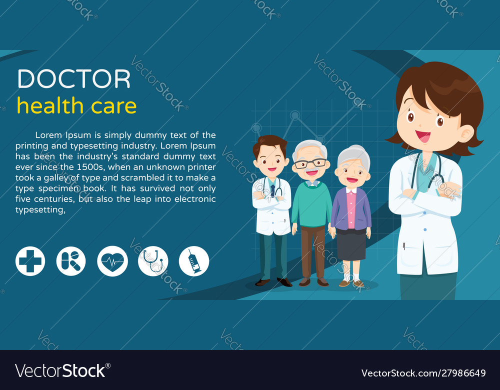 Doctor and elderly for banner template