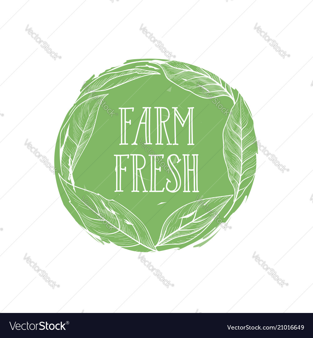 Farm natural product sign food lettering vector image Farm natural product sign food lettering