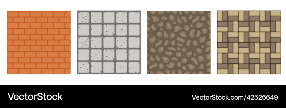 Flat set ground textures for game patterns Vector Image