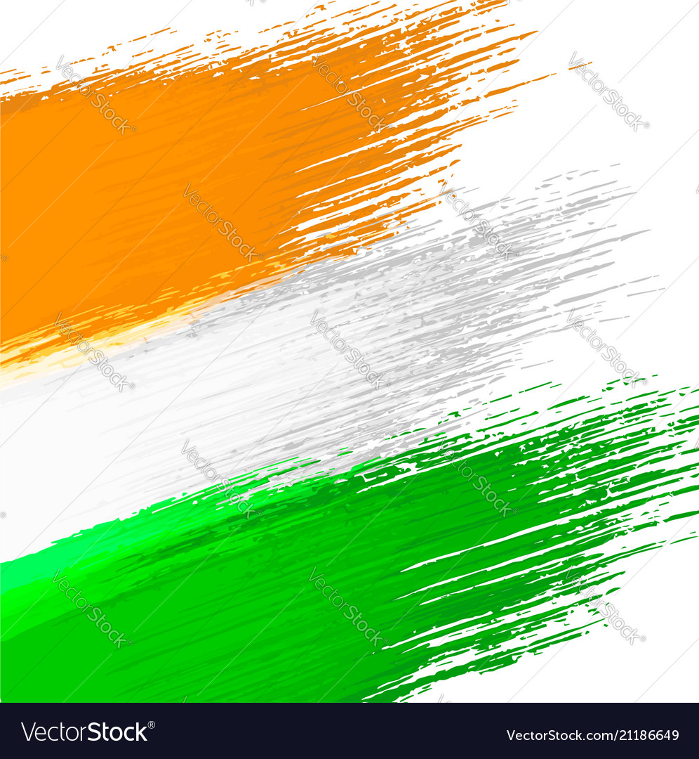 Grunge background in colors of indian flag Vector Image