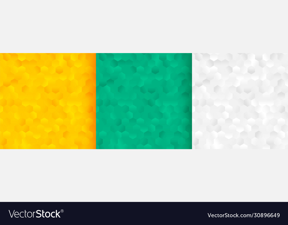 Hexagonal patterns background set in three colors