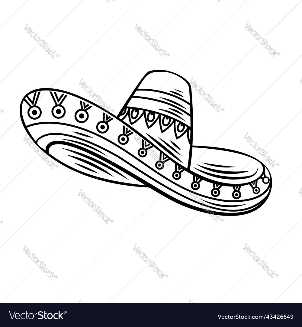 Mexican sombrero Royalty Free Vector Image - VectorStock