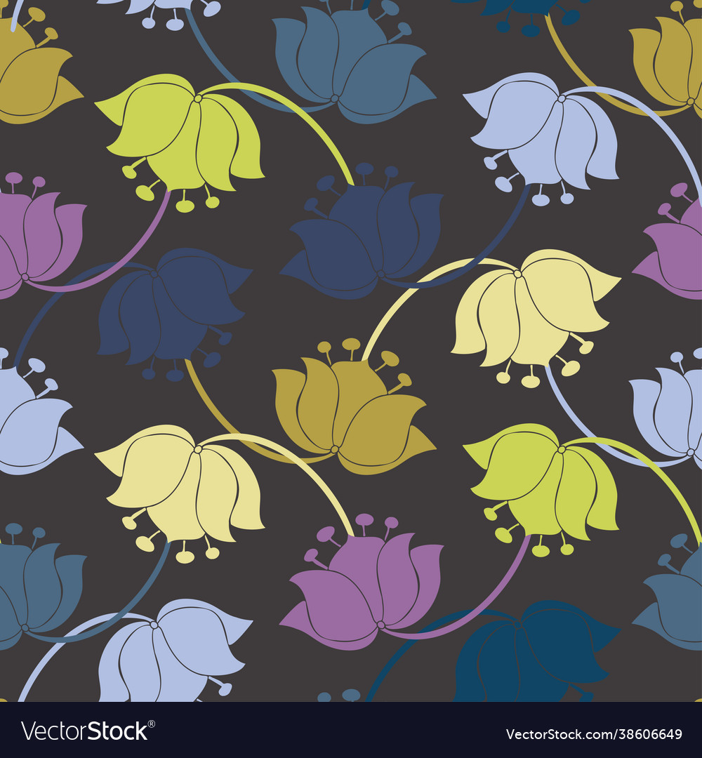 Seamless colorful design pattern botanical vector image Seamless colorful design pattern botanical