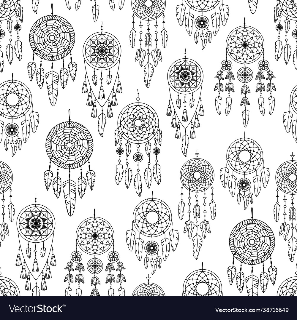 Seamless pattern with boho bohemian background vector image Seamless pattern with boho bohemian background