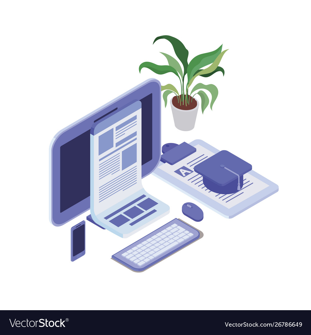 Set icons with desktop computer screen