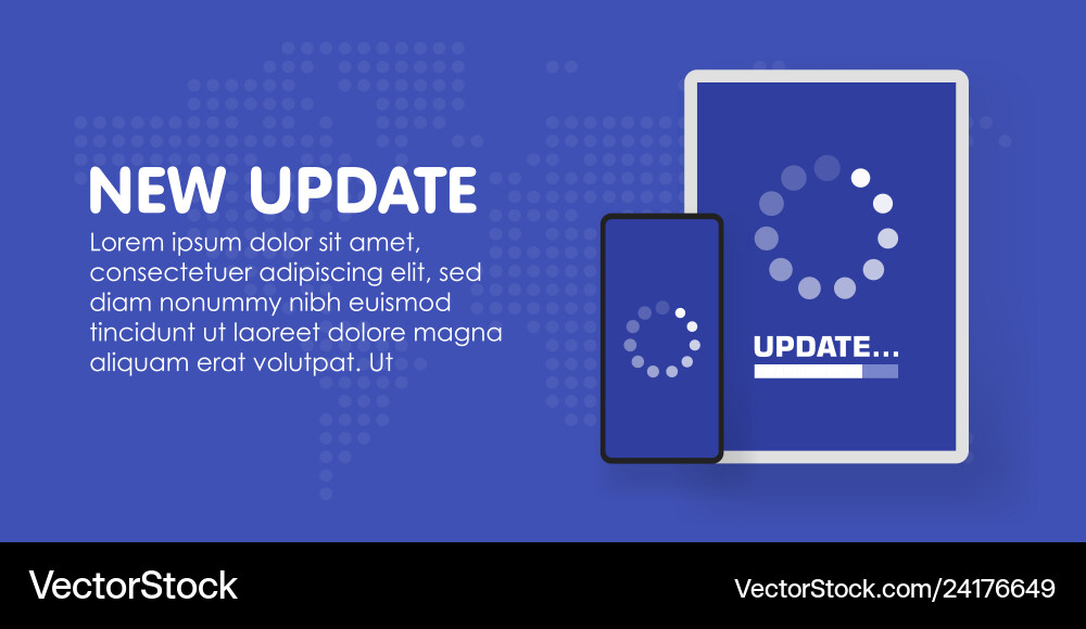 System software update and upgrade concept Vector Image