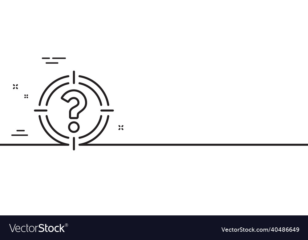 Target with question mark line icon minimal