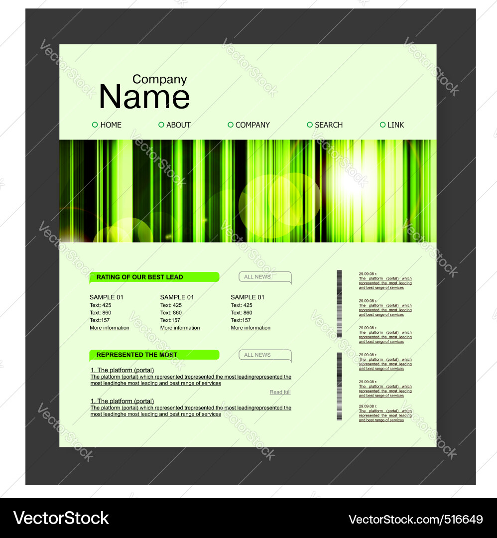 Website design template Royalty Free Vector Image
