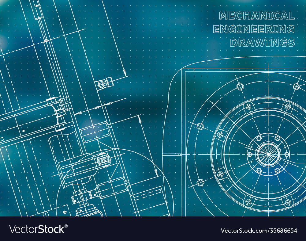 Blueprint drawing mechanical instrument making Vector Image