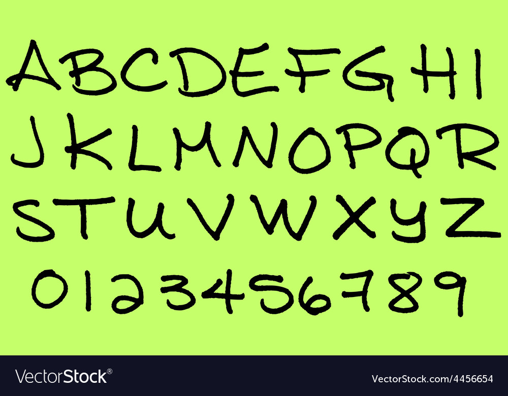 Capital Letters Alphabet In Ink Marker Royalty Free Vector