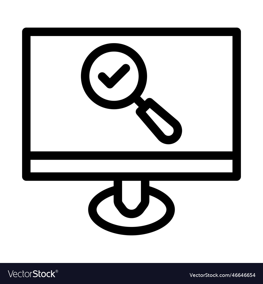 Checking thick line icon for personal Royalty Free Vector