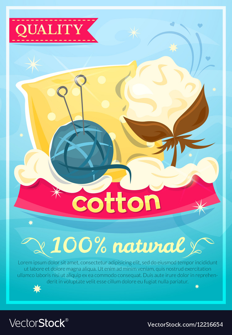 Cotton design industry poster Royalty Free Vector Image