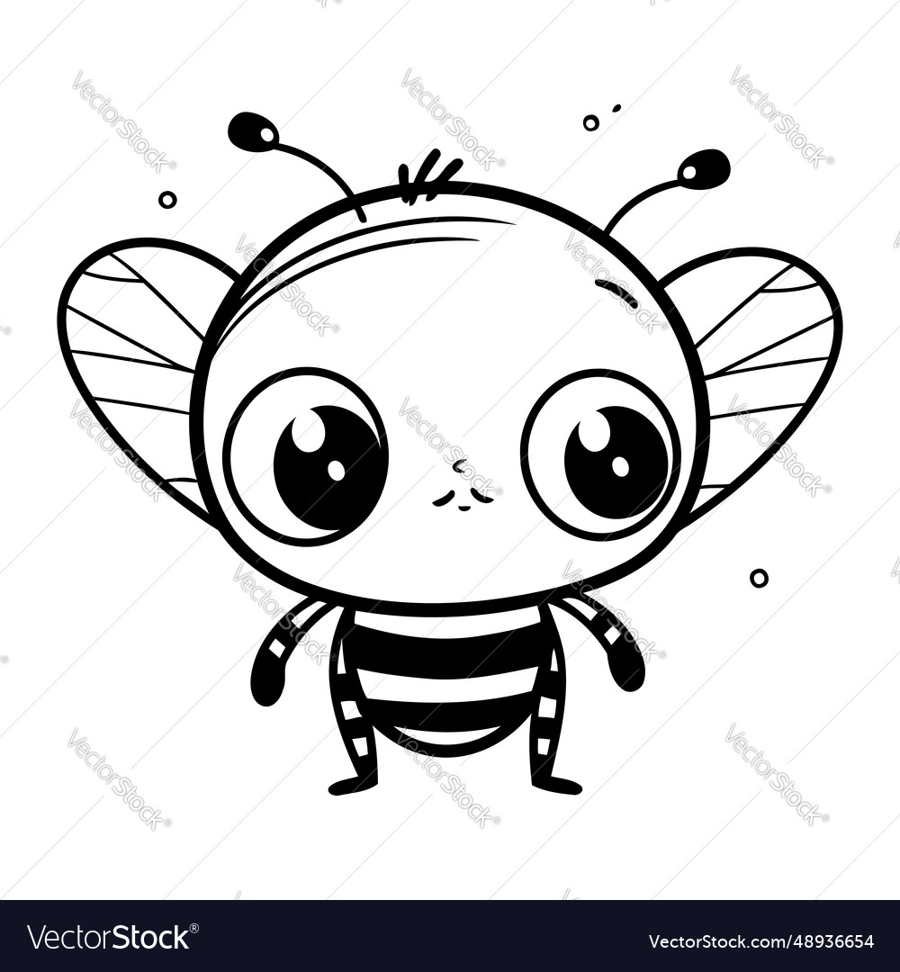 Cute cartoon bee isolated on a white background