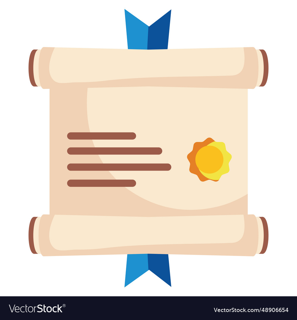 Graduation diploma roll isolated