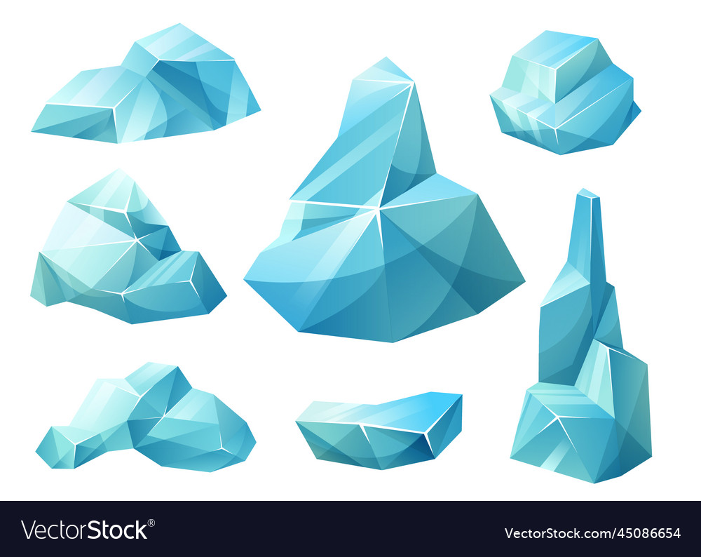 Ice block set Vector Image Ice block set