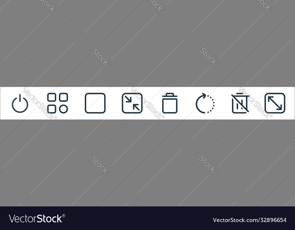 Interface line icons linear set quality vector image Interface line icons linear set quality