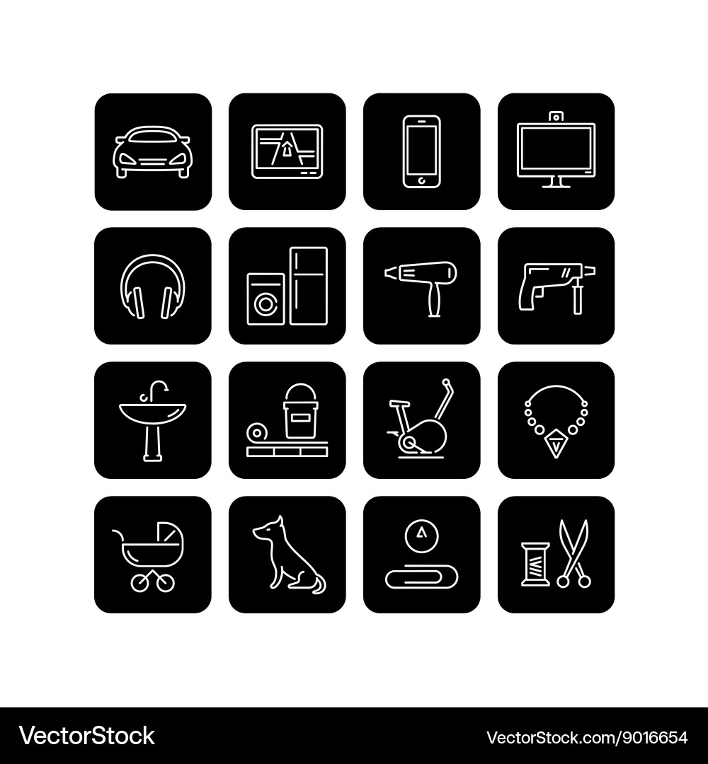 Linear white Royalty Free Vector Image - VectorStock
