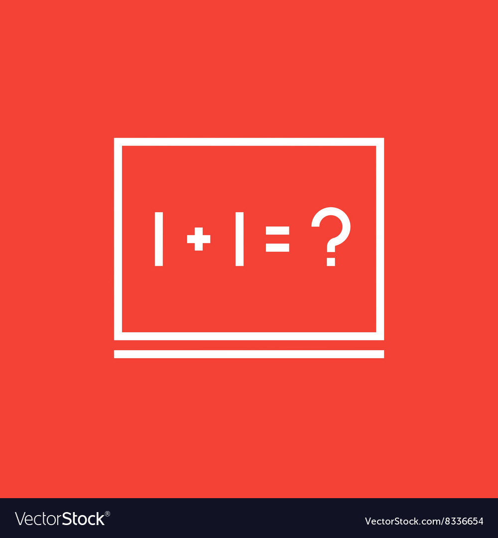 Maths example written on blackboard line icon