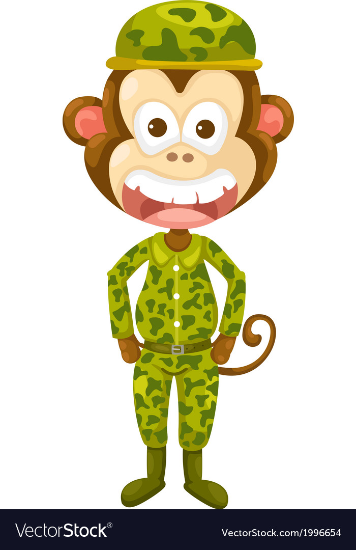 Monkey army Royalty Free Vector Image - VectorStock