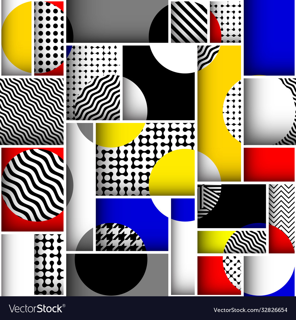 Paper cut shapes design seamless pattern vector image Paper cut shapes design seamless pattern
