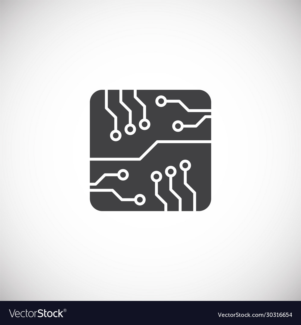 Processor chip related icon on background vector image Processor chip related icon on background
