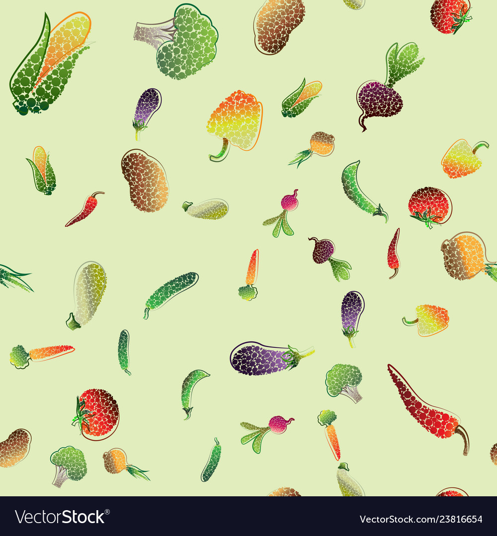 Seamless pattern with colored vegetables for your