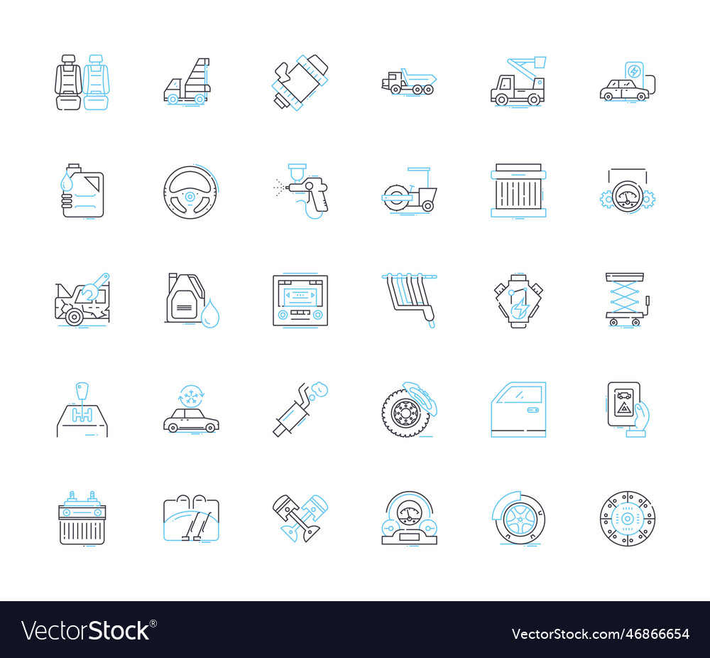 Sedan linear icons set classy stylish elegant vector image Sedan linear icons set classy stylish elegant