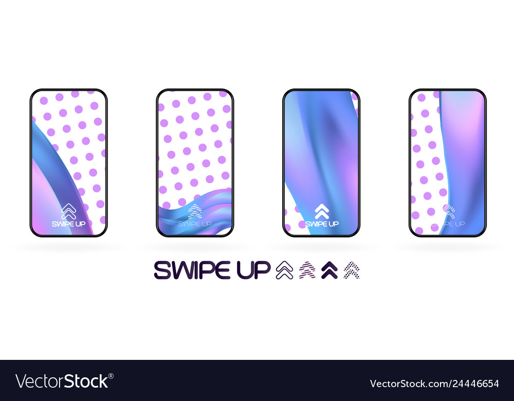 Swipe up template with abstract backdrop vector image Swipe up template with abstract backdrop